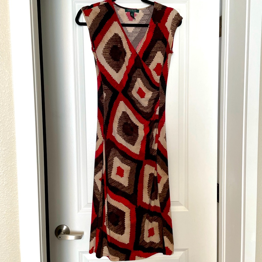 Ralph Lauren Geometric Knee-Length Dress